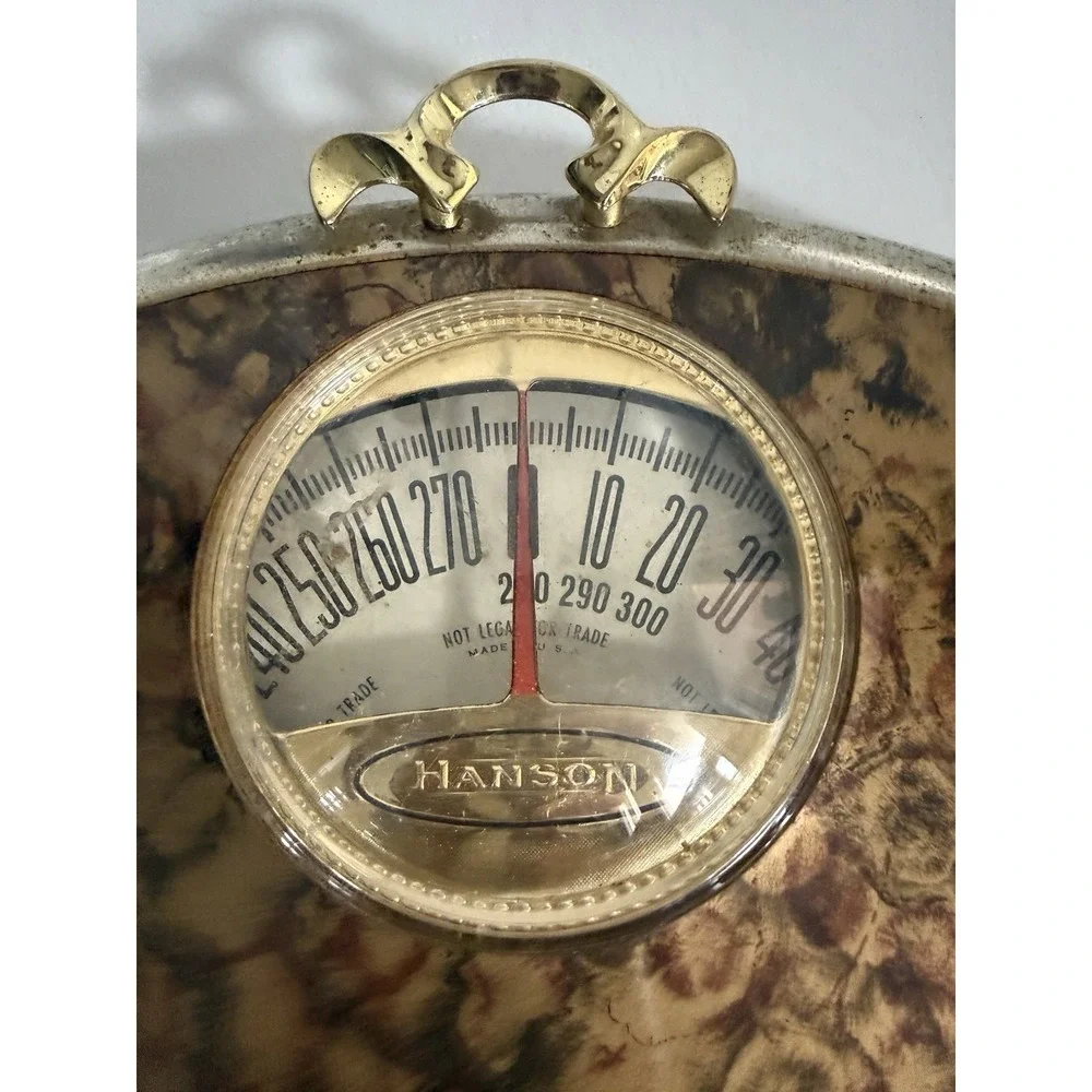 Vintage Hanson Bathroom Floor Scale Royal Copper‎ Marble Design Heavy Duty Steel